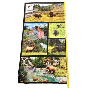 Natures Wonder Scenic Wildlife Fabric Panel 24"x44" By Studio RK For Robert Kauf